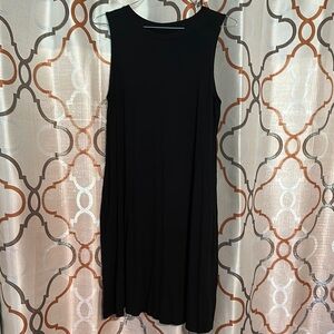 Time and Tru Black Midi Dress Crew Neck Sleeveless size XL 16-18